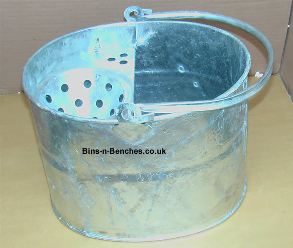 Mop bucket, traditional galvanized mop bucket, made & galvanized in England 
