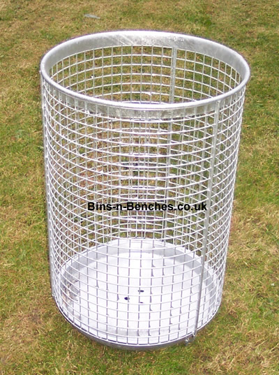 old design wire mesh litter bin