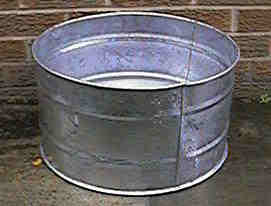 galvanised pan straight sided